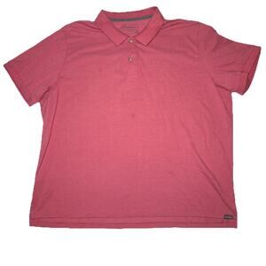 EDDIE BAUER 3XL TALL SHORT SLEEVE SALMON COLOR SHORT SLEEVE 2 BUTTON UP COLLARED